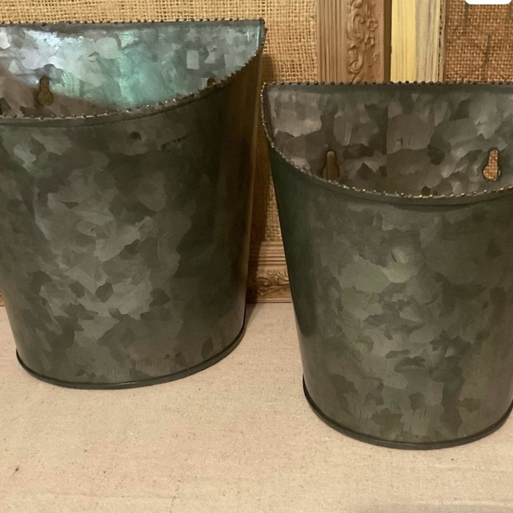 Rustic Metal Wall Planters